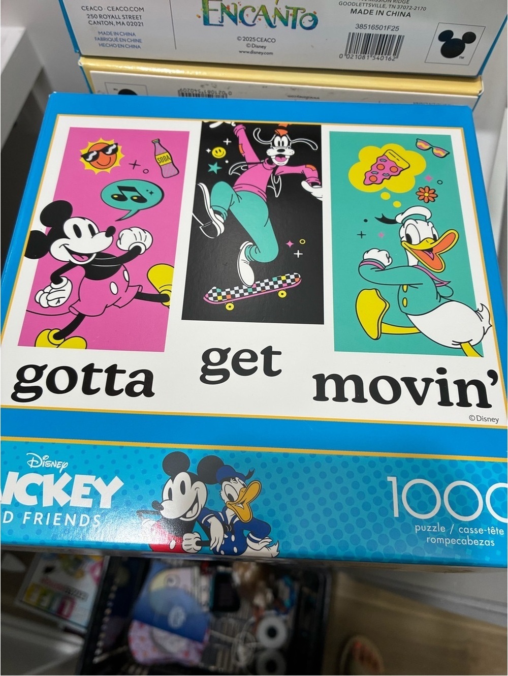 Disney Pop-Art Mickey & Friends Puzzle — Pink, Teal, Black, Yellow